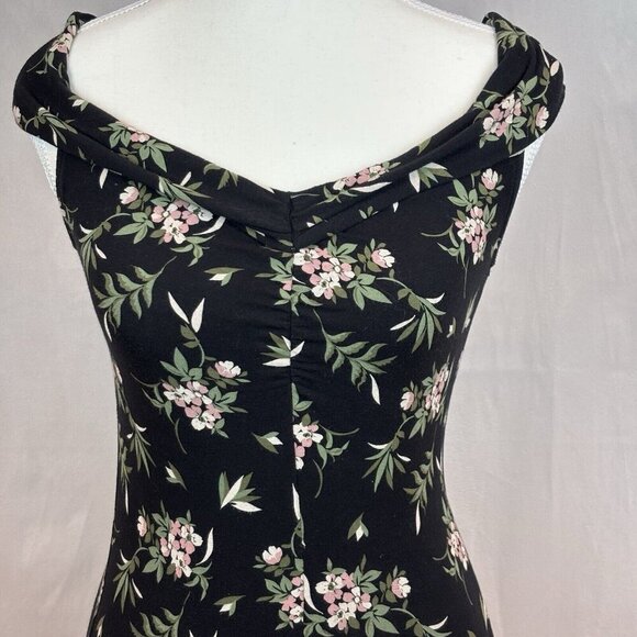 Sabrina Carpenter for Aeropostale Black Floral Ruched‎ Blouse Size Small Party - Picture 2 of 11
